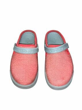 Crocs Citilane Canvas Clog Slip On M4 W6 Coral Red Gray Casual